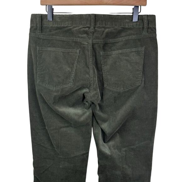 Talbots Deep Green Corduroy Mid Rise Signature Bootcut Pants Fall Holiday Simple - Picture 4 of 9